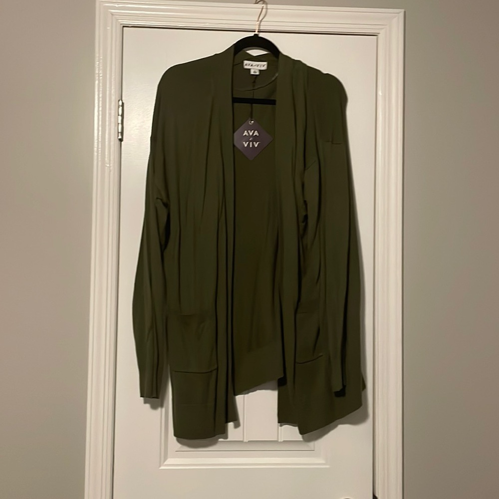 Olive green cardigan
